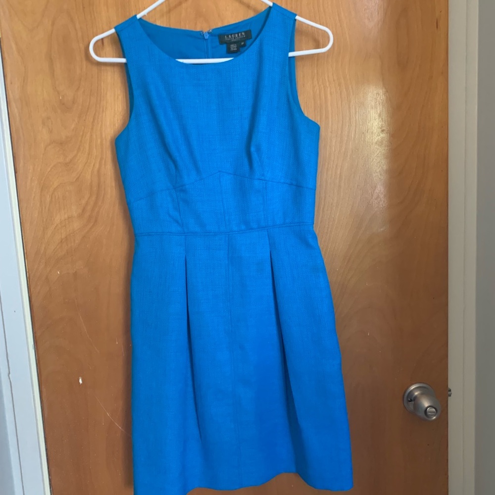 Ralph Lauren Blue Linen fitted Dress